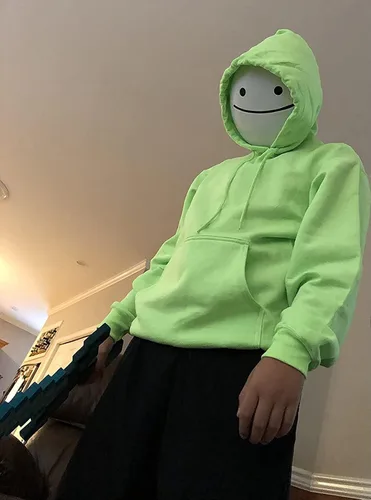 Vista 3 de FANFX Máscara de sonrisa de Halloween, disfraz de cosplay de cara completa