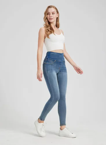 Vista 5 de KYAL - Jegging de cintura alta para mujer, elásticos, con control de abdomen, ajustados, con bolsillos, a la moda, casual