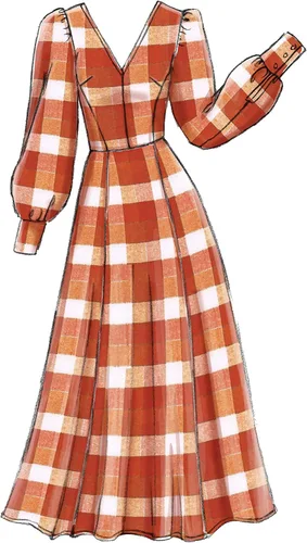Vista 7 de Vogue V9328E5 Easy Women's Flared Sleeve Dress Sewing Patterns, Sizes 14-22, White