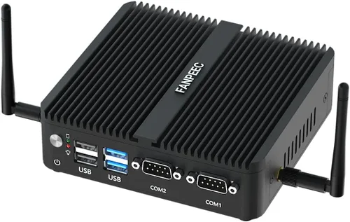 Vista 9 de FANPEEC Mini PC sin ventilador N100 8GB DDR4 128GB MSATA SSD, PC industrial Win11 Pro/Linux, pantalla triple 4K, 2xLAN, 4xUSB, WiFi6 BT5.2, TPM2.0