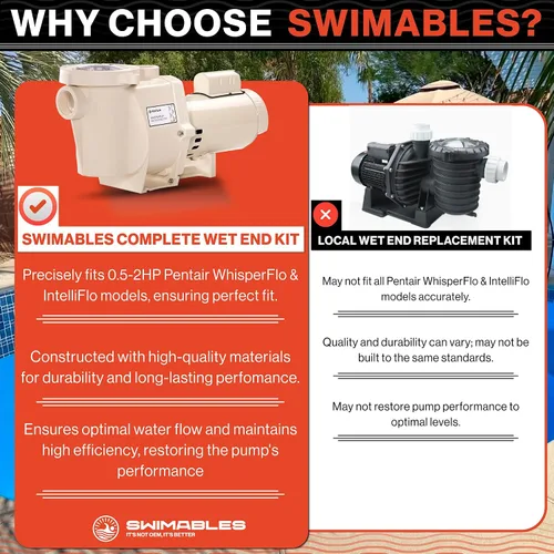 Vista 9 de Swimables Reemplazo completo de extremo húmedo compatible con bomba de piscina Pentair 357149 Funciona en todas las Whisperflo de 0.5 HP - 2 HP
