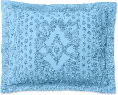 Vista 11 de BrylaneHome 100% Cotton Georgia Chenille Shams - Standard, Emerald Green
