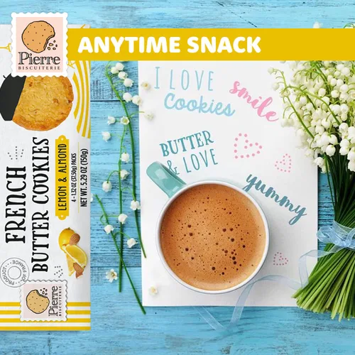 Vista 5 de Pierre Biscuiterie Galletas de mantequilla francesa con limón y almendra, caja de 5.29 onzas (paquete de 1)