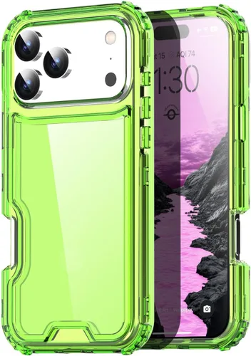 Vista 22 de AICase para iPhone 17 Transparente, Resistente Duradera de 3 Capas de Cristal Transparente [No amarillea]