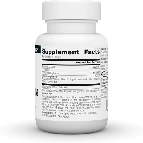 Vista 2 de Source Naturals Suplemento enzimático estabilizado complejo fosfatidil serina 500mg - 30 cápsulas blandas