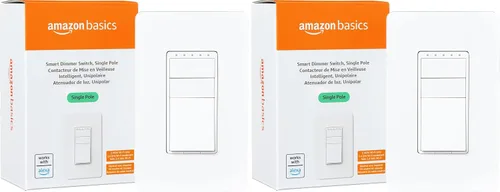 Vista 7 de Amazon Basics - Interruptor inteligente de 3 vías, funciona solo con Alexa, Wi-Fi de 2.4 GHz, no requiere concentrador, color blanco