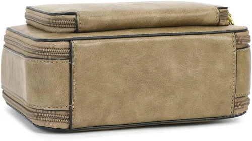 Vista 7 de Bolsos cruzados para mujer, diseño moderno, bolso de hombro, bolso de mano, bolsa de mano con doble cremallera y asa superior