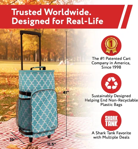 Vista 2 de dbest products - Nevera tipo carrito inteligente ultra compacta extendida, con aislamiento, con plataforma trasera, plegable, para barbacoa, playa