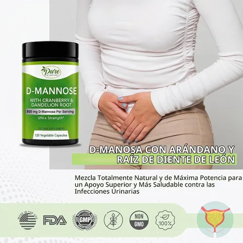 Vista 5 de Pure By Nature D-manosa con raíz de arándano y diente de león, 120