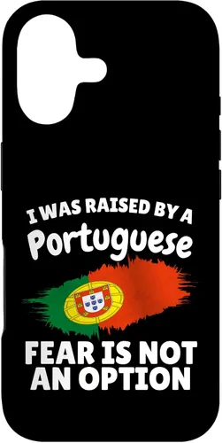 Vista 32 de I was Raised by a Portuguese Portugal Flag Gift Son Daughter Case for iPhone 16
