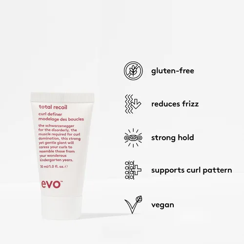 Vista 3 de EVO Total Recoil Curl Definer - Crema hidratante definidora de fuerte sujeción - Mejora el patrón natural de rizos y reduce el encrespamiento
