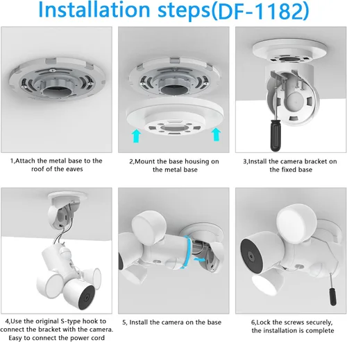 Vista 4 de Soporte de alero para Google Nest Cam con reflector - Soporte de cámara de seguridad para reflector al aire libre (blanco)
