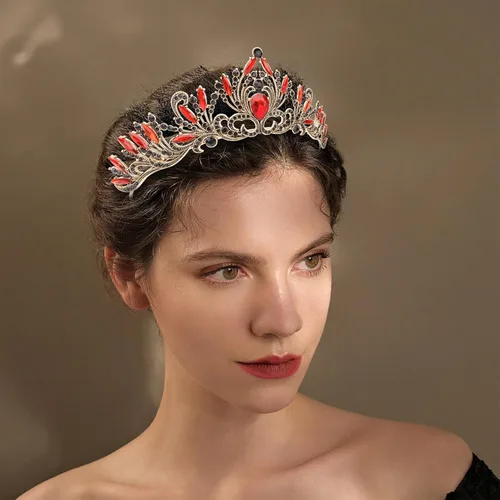 Vista 18 de Coronas para mujer Tiara para niñas Corona de princesa, 1 unidad (paquete de 1), Metal