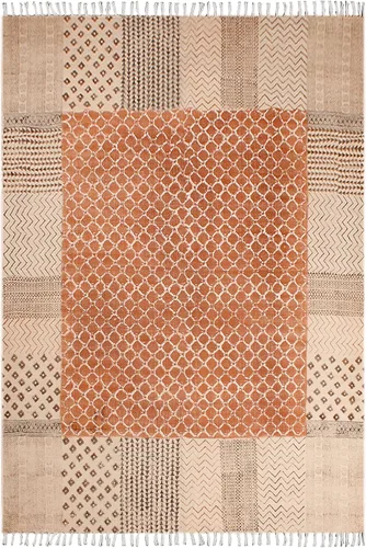 Vista 10 de Runner - Alfombra de área de algodón marrón de 2.6 x 8 pulgadas, alfombra geométrica Kilim para interiores y exteriores, alfombra de tejido plano