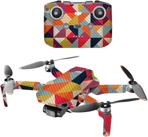 Vista 17 de MIGHTY SKINS Fibra de carbono compatible con DJI Mini 2 Dron portátil – Negro abstracto Acabado de fibra de carbono texturizado protector