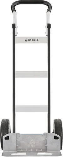 Vista 2 de Gorilla - Camión de mano de aluminio de capacidad de 800 libras, placa de carga ancha, ruedas libres planas de primera calidad, mango de agarre