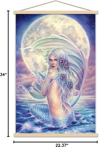 Vista 7 de Trends International Selina Fenech - Póster de pared de sirena de luna, 22.37 x 34.00 pulgadas, paquete de impresión prémium y colgador de madera