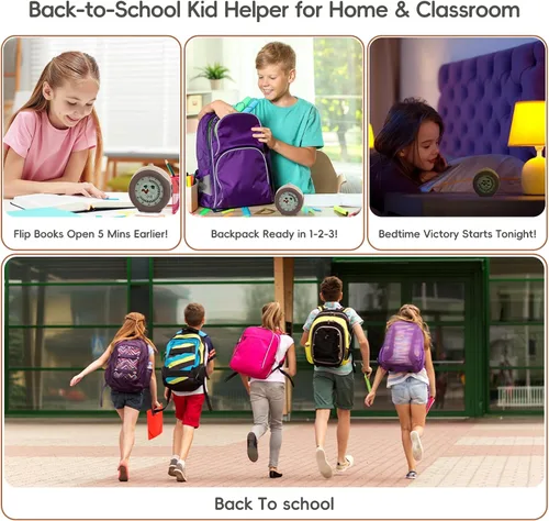 Vista 7 de Temporizador visual para niños, temporizador de ardilla de 299 minutos, temporizador digital con función de pausa, reloj y alarma para aula