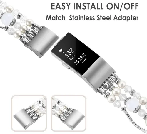 Vista 3 de Simpeak 5.8-7.2 Correa de moda compatible con Fitbit Charge 2 Smartwatch, banda elástica de repuesto para mujer solo para Fitbit Charge 2