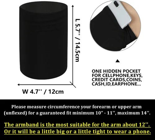 Vista 4 de 2 unidades pequeñas de fitness para teléfono celular para fitness, correr, brazo, bolsa para entrenamiento de fitness para iPhone 5 5S SE 6 6S 7 8