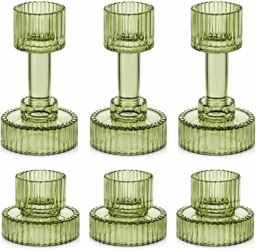 Vista 10 de Portavelas a granel, juego de 6 portavelas de combinación transparente, portavelas de cristal para bodas, centros de mesa, decoración del hogar