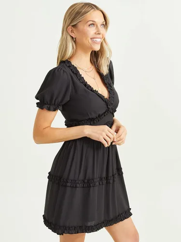 Vista 2 de ALTAR'D STATE Vestido de manga larga para mujer, con estampado floral, cuello cuadrado, casual, para verano y otoño
