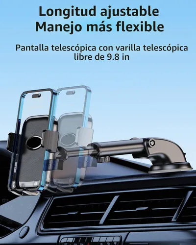 Vista 5 de Soporte universal para teléfono de automóvil, para salpicadero/parabrisas, succión al vacío, con succión más fuerte, soporte de automóvil