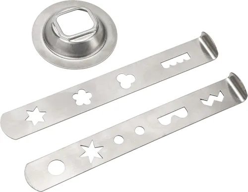 Vista 3 de Accesorio para hacer galletas - Moldes de galletas de acero inoxidable con 4 y 5 diseños de patrones, anillo de 2.106 in, compatible con máquinas