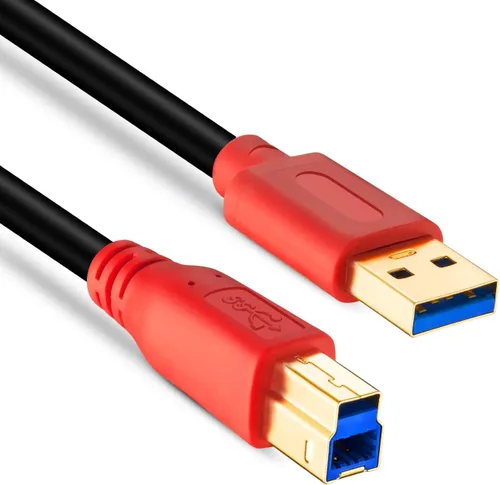 Vista 2 de Tan QY Cable USB 3.0 A macho a B macho de 1 pie, tipo A a B macho compatible con unidades de disco duro, impresoras, escáner, concentrador USB