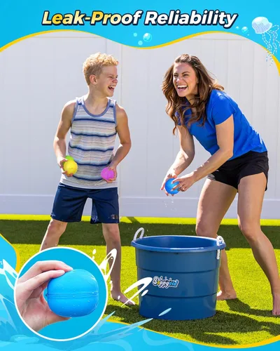 Vista 4 de KOKODI Globos de agua reutilizables de llenado rápido, autosellados, bombas de agua recargables para niños y adultos, bola de agua de silicona sin