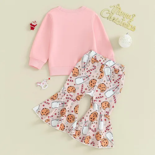 Vista 6 de DuAnyozu Traje de Halloween para bebé niña, camiseta de manga larga, camiseta con letras de calabaza, pantalones de campana, ropa de otoño + diadema