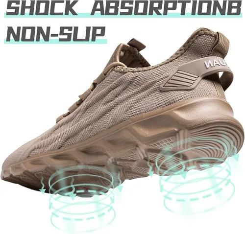 Vista 6 de QIJGS Zapatos deportivos de correr para hombre, para gimnasio, tenis, atléticos, de malla, ligeros, deportivos, a la moda, para entrenamiento
