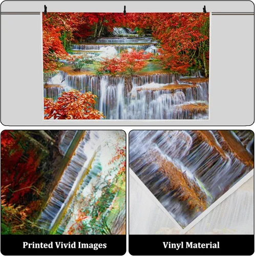 Vista 3 de AOFOTO Telón de fondo de cascadas de 5 x 3 pies para fotografía de fondo de cascada, paisaje, naturaleza, viajes, hombre adulto, Retrato artístico
