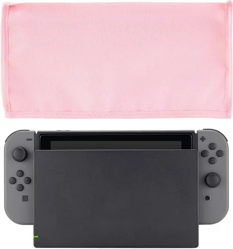Vista 4 de PlayVital Cubierta antipolvo de nailon, forro suave y ordenado, funda impermeable antiarañazos para Nintendo Switch y Switch OLED Base de carga