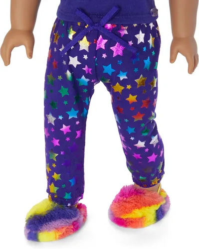 Vista 2 de American Girl Niña del año Kavi Sharma - Pijama de estrella brillante de 18 pulgadas con 4 piezas para mayores de 8 años
