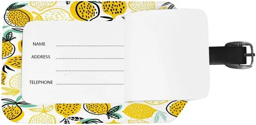 Vista 3 de Guitong Travel Luggage Tag Baggage Tag Backpack Label Suitcase Travel Identifier Smart Leather Lemon Pattern travel business girls boys family trip