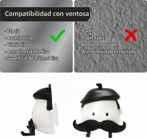 Vista 6 de PELEG Design Mr. Razor - Soporte para maquinilla de afeitar con succión para ducha, baño, baño, regalos únicos