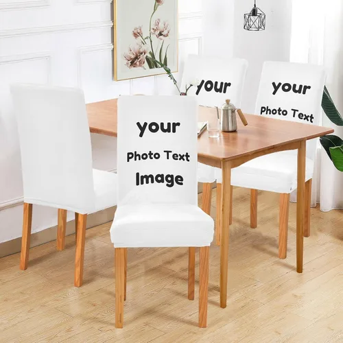Vista 6 de Juego de 4 fundas para sillas de comedor personalizadas, extraíbles y lavables, para comedor, decoración del hogar