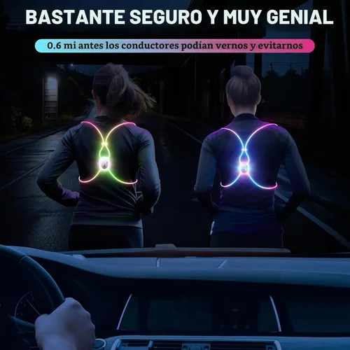 Vista 4 de Luces de Correr para Corredores, Chaleco Reflectante para Correr, Equipo Reflectante para Correr, Chaleco para Caminar Reflectante para Mujeres