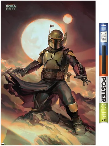 Vista 19 de Trends International Star Wars: The Book of Boba Fett - Póster de pared de Boba on Tatooine, 14.725 x 22.375 pulgadas, versión enmarcada de madera