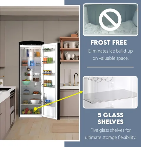 Vista 3 de Conserv 11cf Classic Retro Refrigerador 24 en Frost Free Eco R600a 110V (negro)
