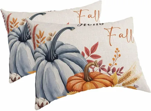 Vista 9 de Funda de almohada corporal de calabazas de otoño, fundas de almohada suaves decorativas para sofá largo y lumbar, funda de cojín con cierre