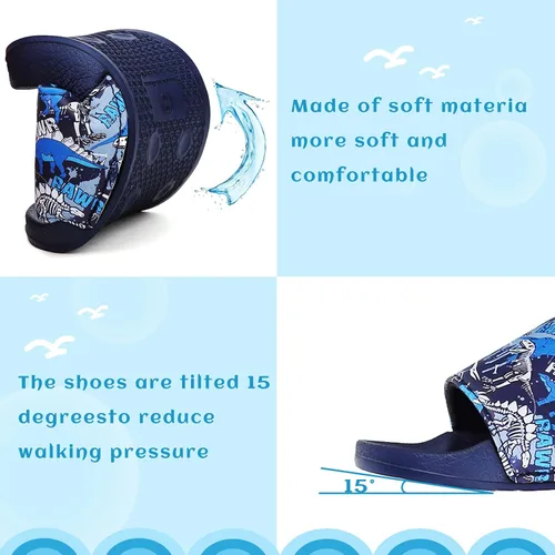 Vista 4 de WateLves Sandalias deslizantes para niñas y niños pantuflas de verano para exteriores playa piscina ducha niño pequeñoniño grande