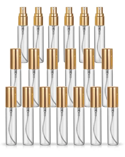 Vista 14 de Paquete de 20 botellas de perfume de viaje con atomizador a granel de 0.3 fl oz, botella vacía hidratante (azul)