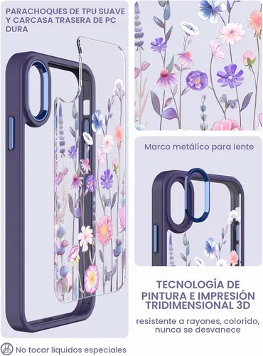 Vista 4 de Dretal Funda para iPhone X, iPhone Xs, de grado militar, parte trasera dura y borde suave, funda protectora de teléfono para mujeres y niñas con 2