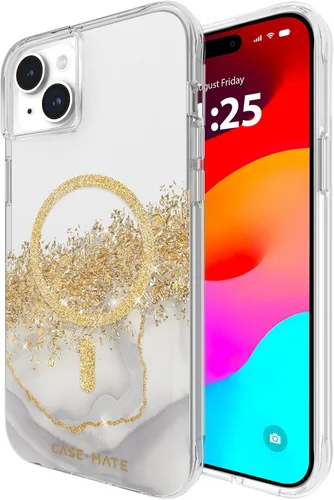 Vista 6 de Case-Mate Funda para iPhone 15 Plus - Flores con Gemas [Protección contra caídas de 12 pies] [Compatible con MagSafe] Cubierta magnética