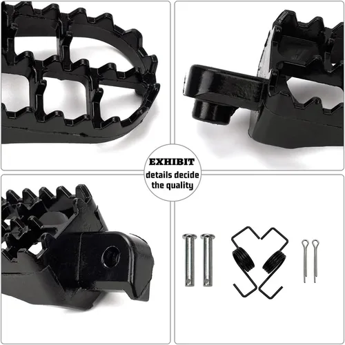 Vista 3 de XINGWU Reposapiés negro para motocross, pedales de aluminio para XR50R PW50 CRF70 TW200 KLX110 CRF50 50cc 70cc 90cc 110cc 125cc TaoTao pieza
