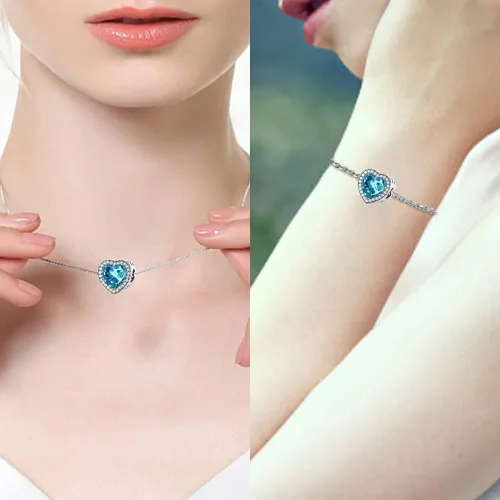 Vista 2 de LongLuck Dije de ojo de cristal para pulsera Pandora, dije de plata de ley 925 con circonitas cúbicas para mujer, Plata esterlina, cristal