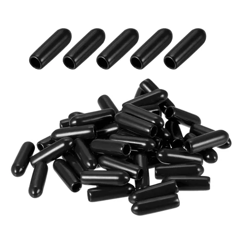 Vista 10 de DMiotech Paquete de 50 protectores de rosca de tornillo negros ID de 1/2 pulgadas (0.472 in), tapas de goma para pernos de tornillo, tuberías