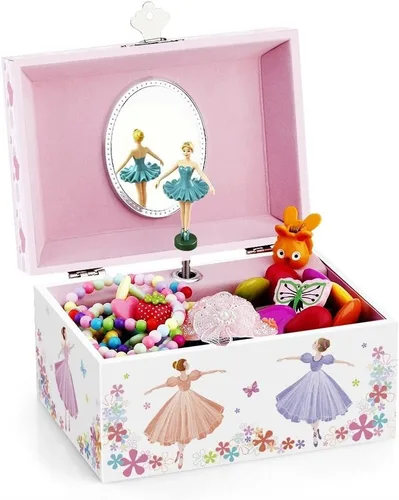 Vista 5 de RR ROUND RICH DESIGN Joyero musical para niñas rosa